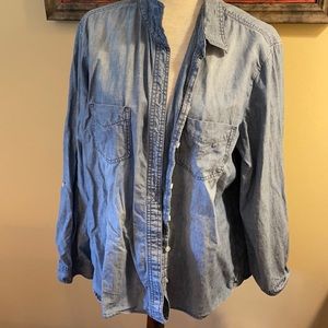 Chico's Soft Cotton Jeans Buttondown Shirt
